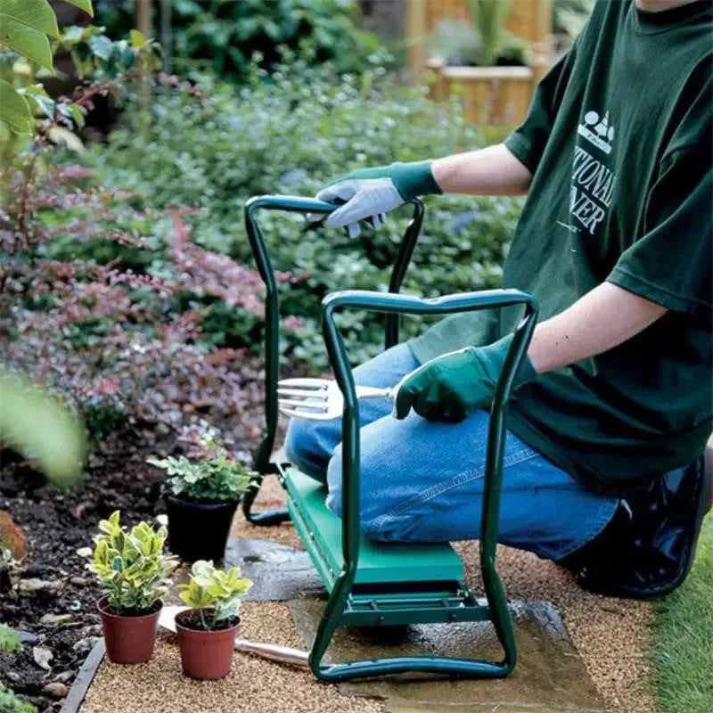 Garden Kneeler Folding Garden Seat with Thicken Widen Soft Kneeling Pad Heavy Duty Foldable Gardener Stool Knee Gardening Bench