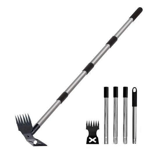 Weed Puller Tool With Long Handle,2-in-1 Hand Weed Rake And Garden Hoe For Gardening, Uprooting Weeding Tools