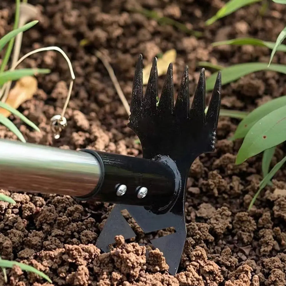 Weed Puller Tool With Long Handle,2-in-1 Hand Weed Rake And Garden Hoe For Gardening, Uprooting Weeding Tools